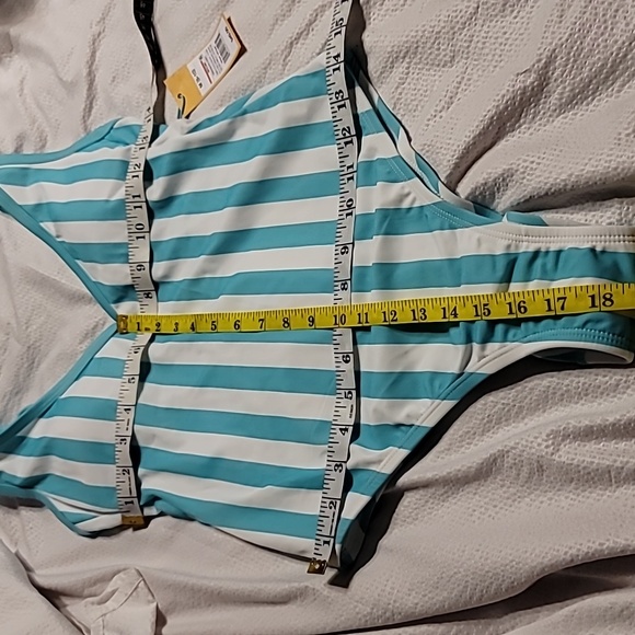 NWT TUMMY SLIMMING STRIPE PADDED AWARD WINNING SWIM BATHING SUIT - Picture 3 of 11